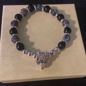 Stainless Steel Beaded Bracelet with Pendant